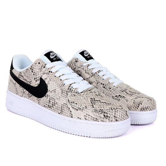 NK Air Force 1 Biege Animal Skin Sneaker - Obeezi