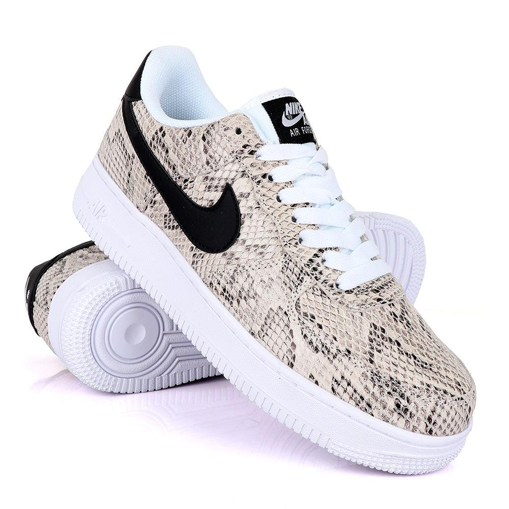 NK Air Force 1 Biege Animal Skin Sneaker - Obeezi