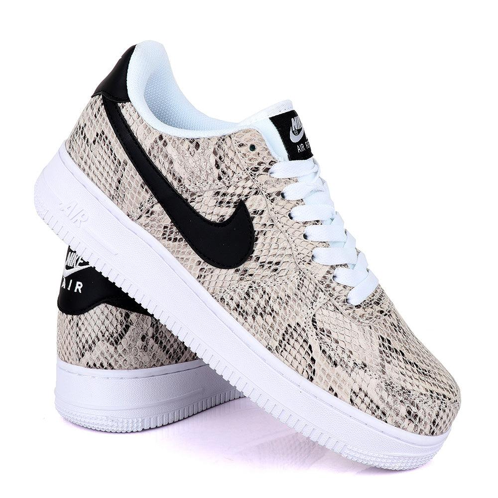 NK Air Force 1 Biege Animal Skin Sneaker - Obeezi