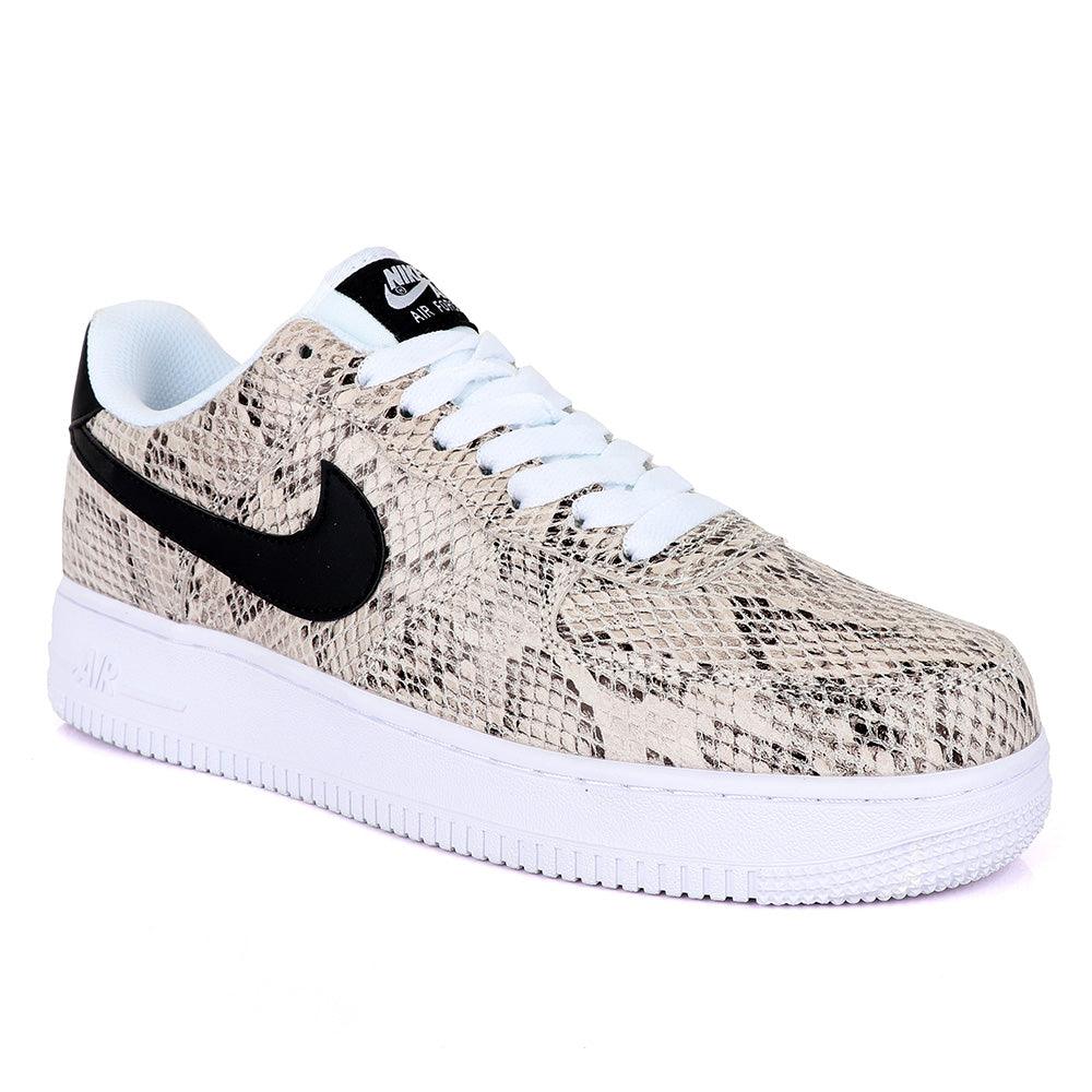 NK Air Force 1 Biege Animal Skin Sneaker - Obeezi
