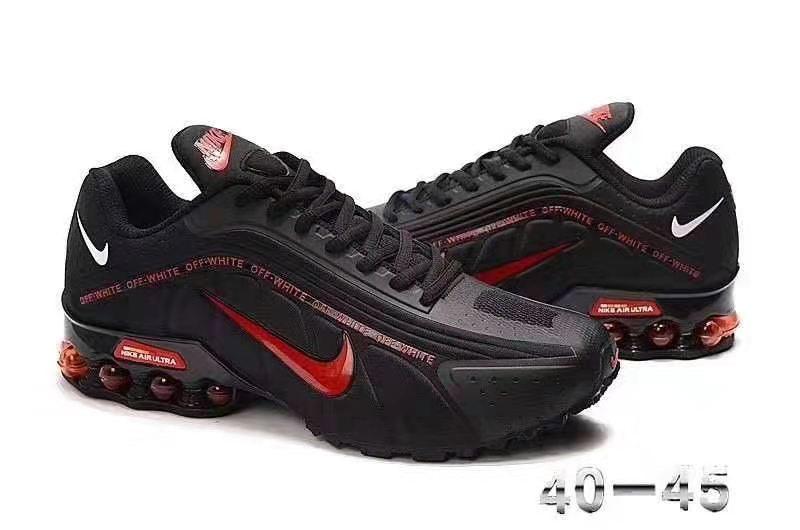 NK Air Ultra Off white Crest Black and Red Logo Sneakers - Obeezi
