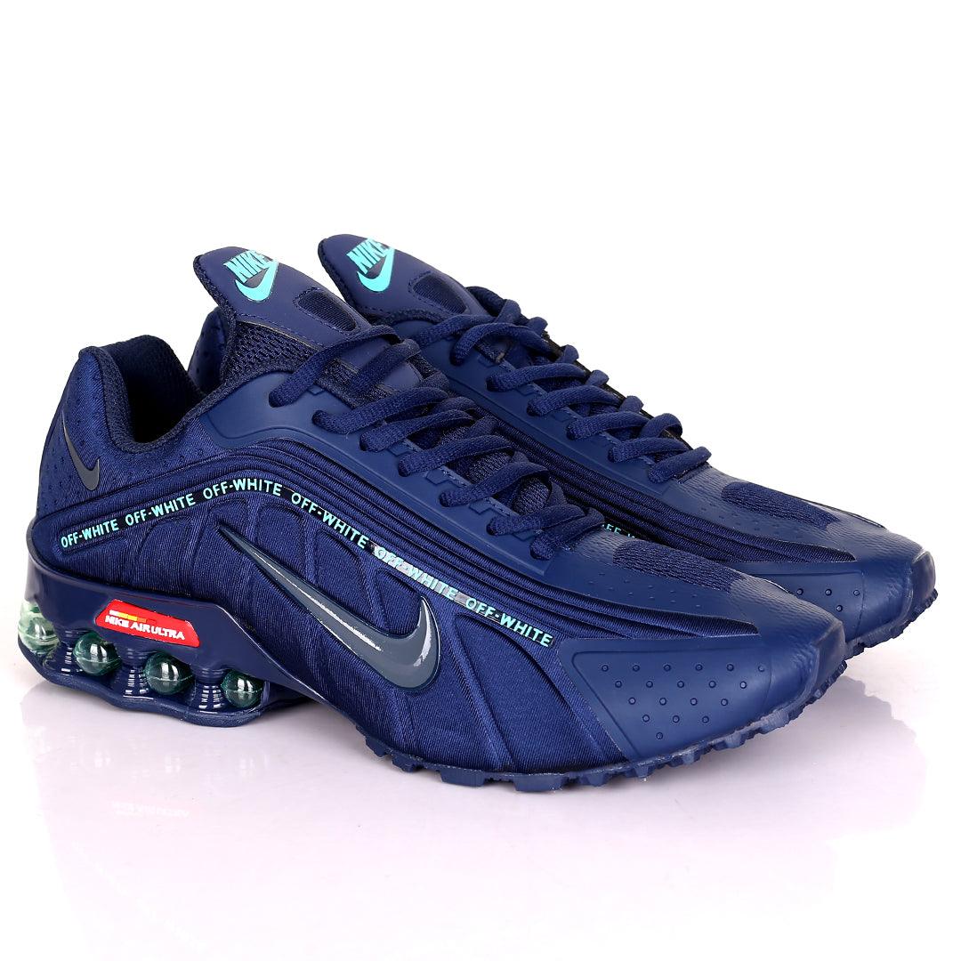 NK Air Ultra Off white Crest Light NavyBlue Logo Sneakers - Obeezi.com