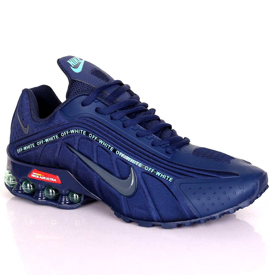 NK Air Ultra Off white Crest Light NavyBlue Logo Sneakers - Obeezi.com