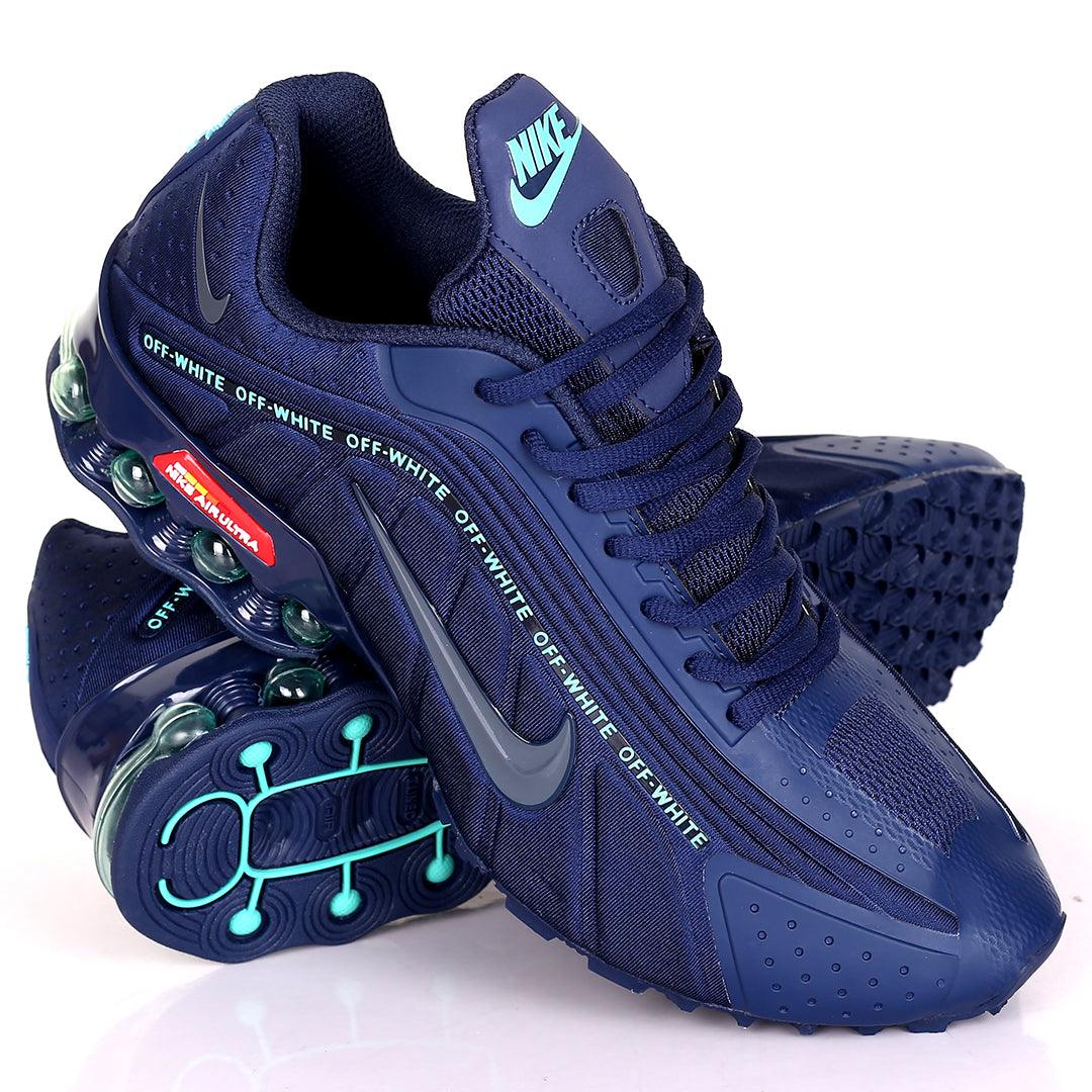 NK Air Ultra Off white Crest Light NavyBlue Logo Sneakers - Obeezi.com