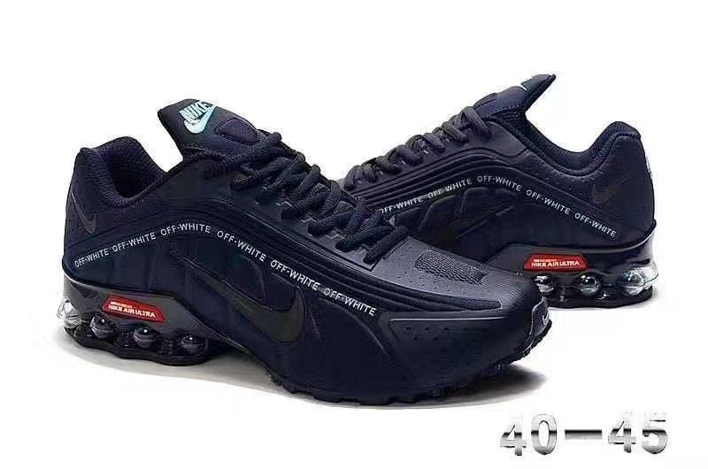 NK Air Ultra Off white Crest Navyblue and Black Logo Sneakers - Obeezi