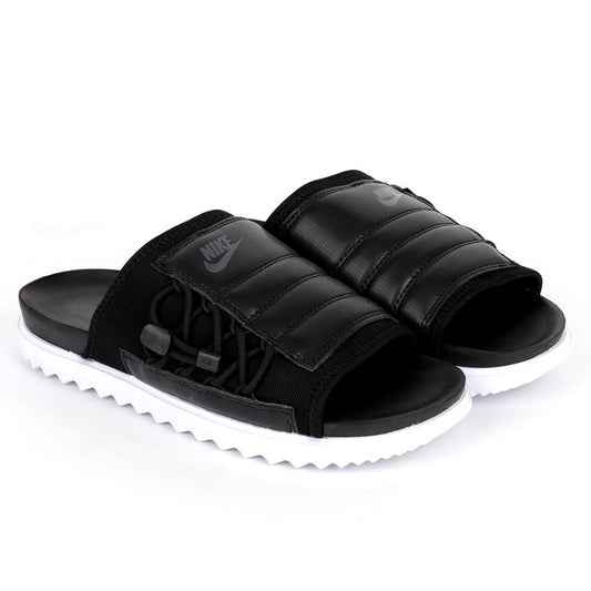 NK Asuna Black Slide With White Rubber Sole - Obeezi.com
