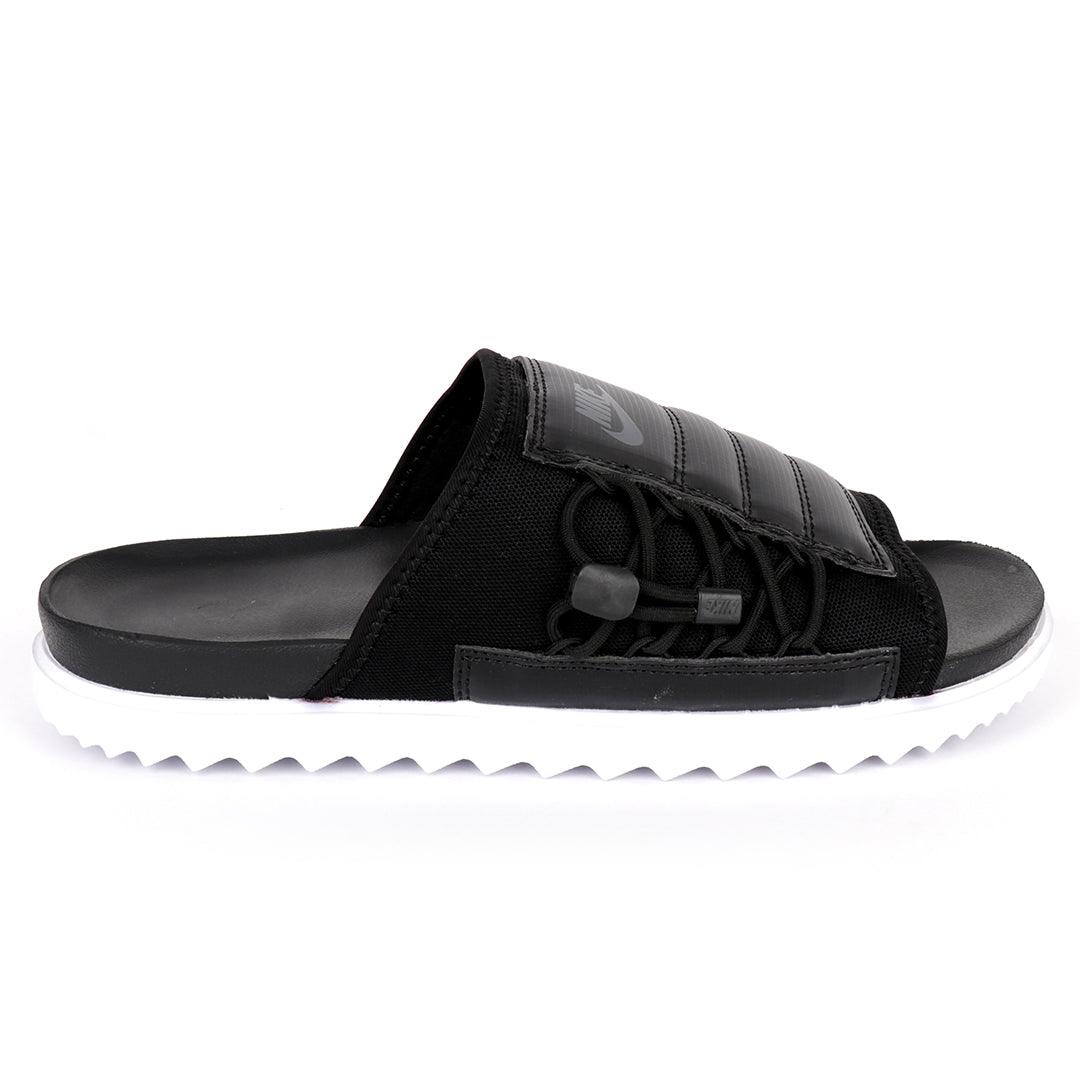 NK Asuna Black Slide With White Rubber Sole - Obeezi.com