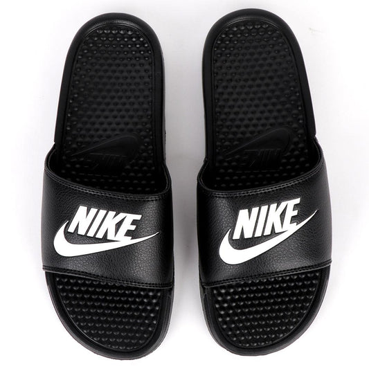 NK Benasi JDI Black With Off-white Logo Men's Slide - Obeezi.com