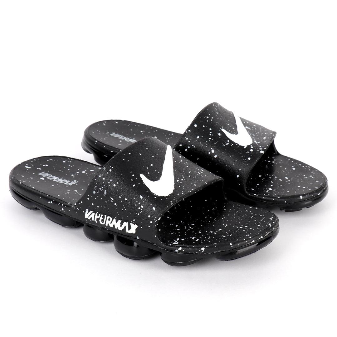 NK Benasi Pormax Black and White Men's Slide - Obeezi.com