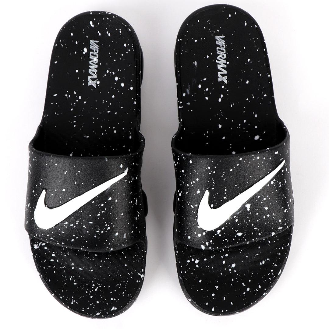 NK Benasi Pormax Black and White Men's Slide - Obeezi.com