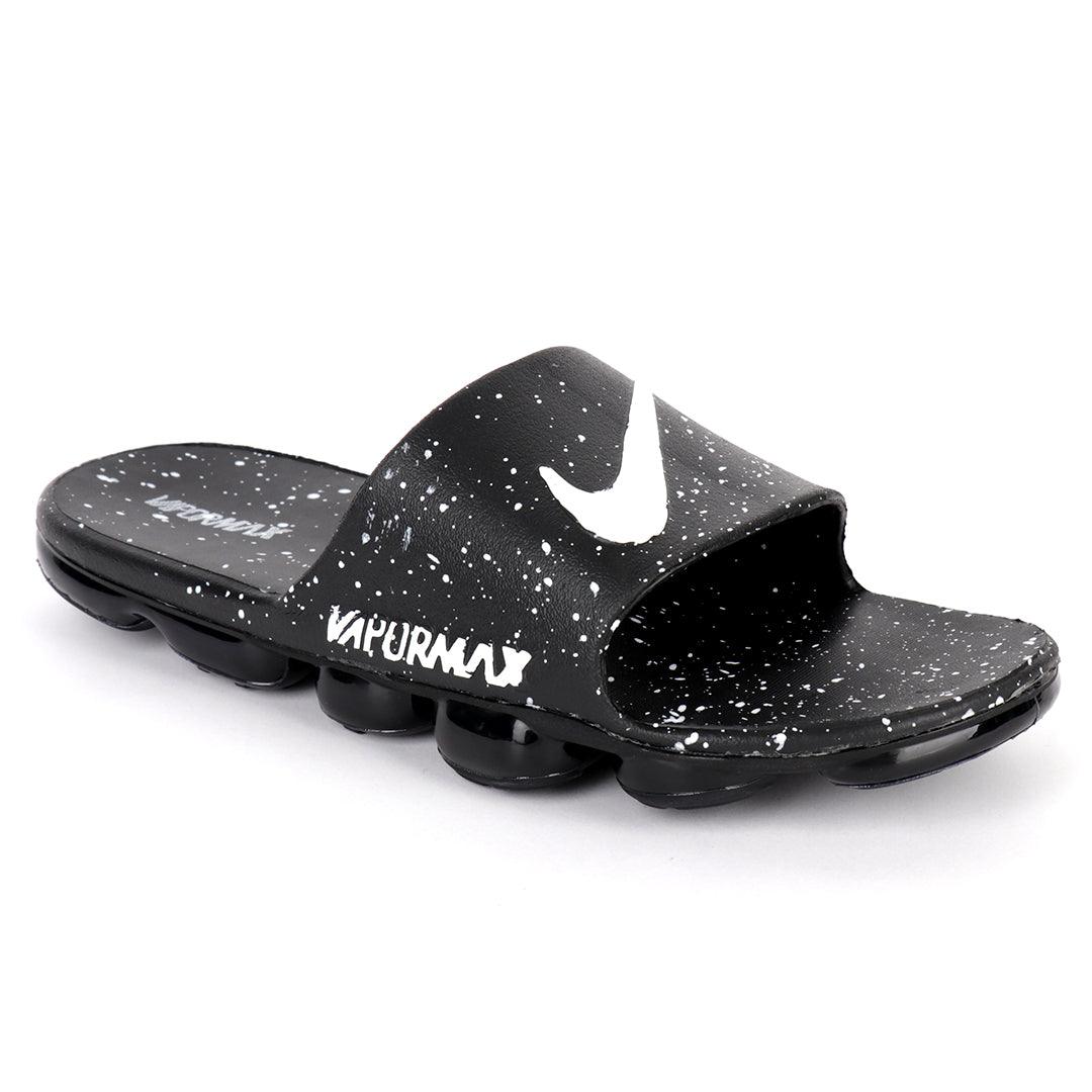 NK Benasi Pormax Black and White Men's Slide - Obeezi.com
