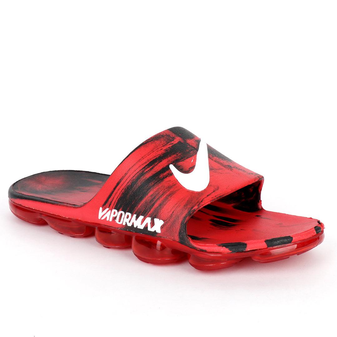NK Benassi JDI Red and Black With White Design Logo Men's Slide - Obeezi.com