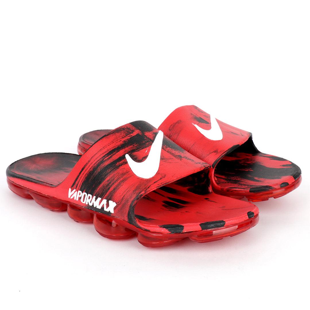NK Benassi JDI Red and Black With White Design Logo Men's Slide - Obeezi.com
