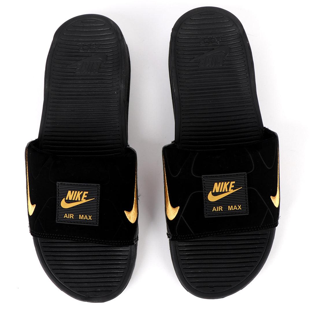 NK Camden Black And Gold Design Sneaker Sole Slide - Obeezi.com