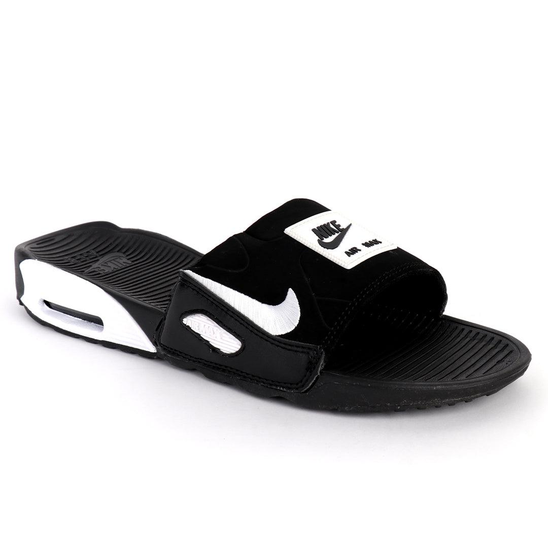 NK Camden White And Black Design Sneaker Sole Slide - Obeezi.com