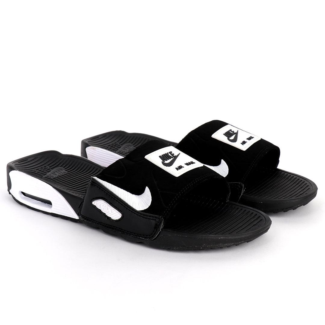 NK Camden White And Black Design Sneaker Sole Slide - Obeezi.com