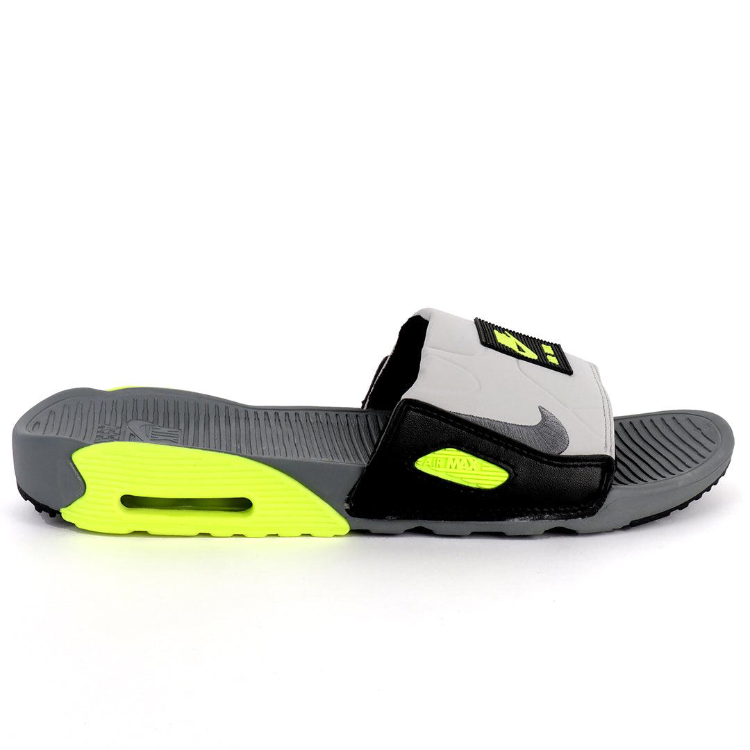 NK Camden White And Lemon Designed Sneaker Sole Men's Slide - Obeezi.com