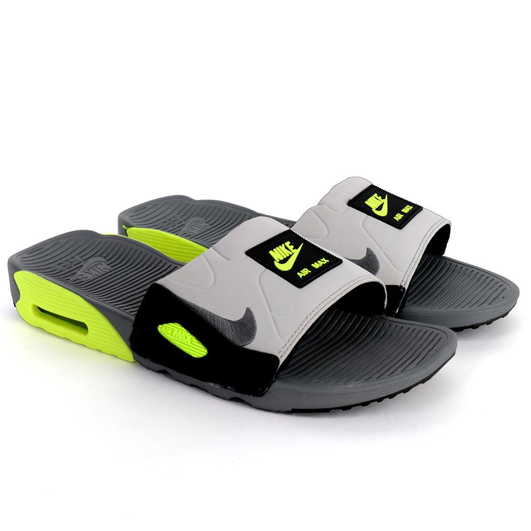 NK Camden White And Lemon Designed Sneaker Sole Men's Slide - Obeezi.com