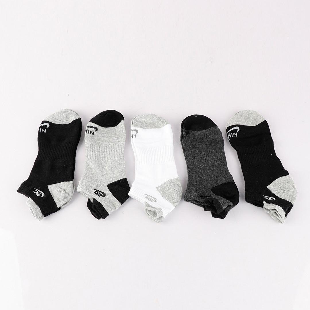 NK Classic 5 in 1 Pack Black White Grey Ash Socks - Obeezi.com