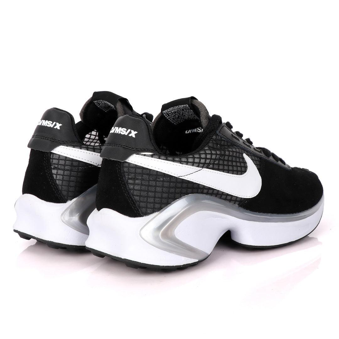 NK D/MS/X Waffle Black Suede Sneakers With Classic Grey And White Designs - Obeezi