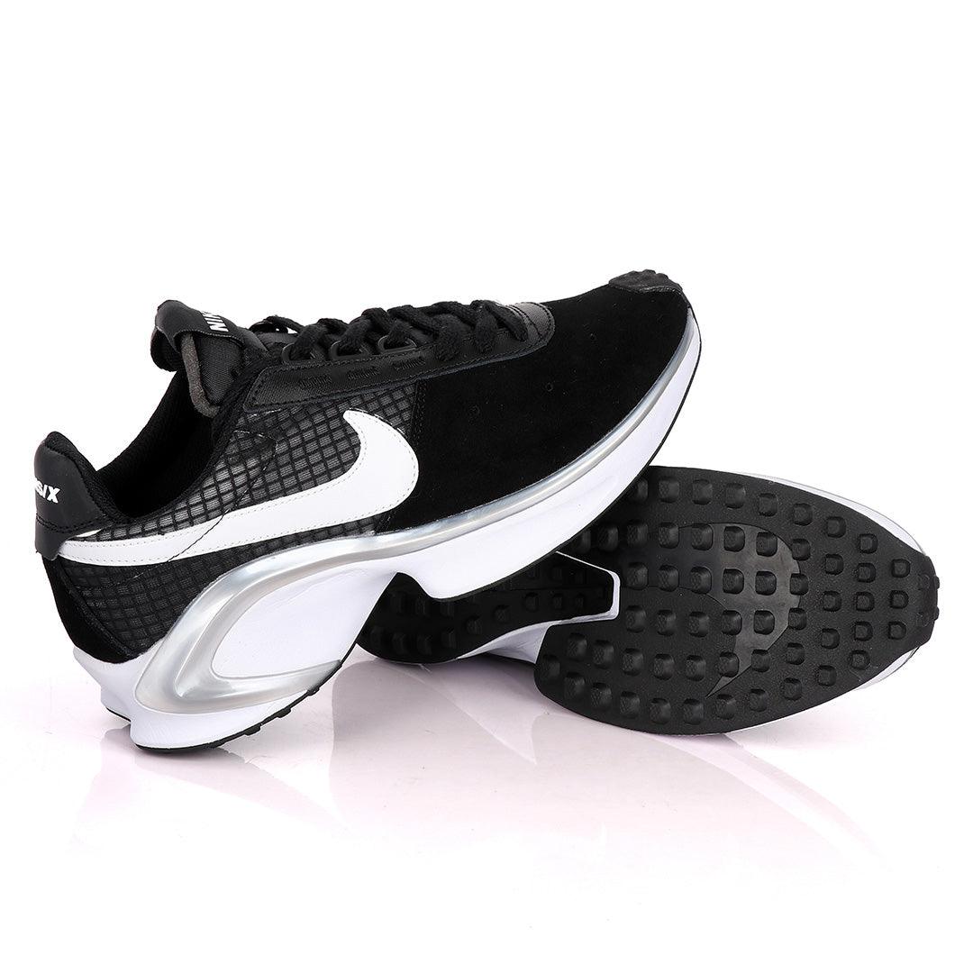 NK D/MS/X Waffle Black Suede Sneakers With Classic Grey And White Designs - Obeezi