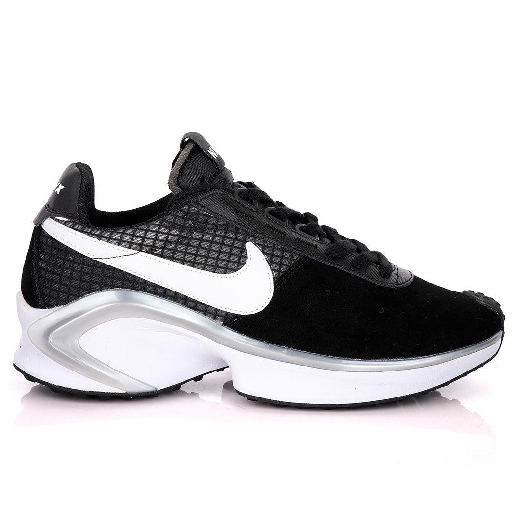 NK D/MS/X Waffle Black Suede Sneakers With Classic Grey And White Designs - Obeezi
