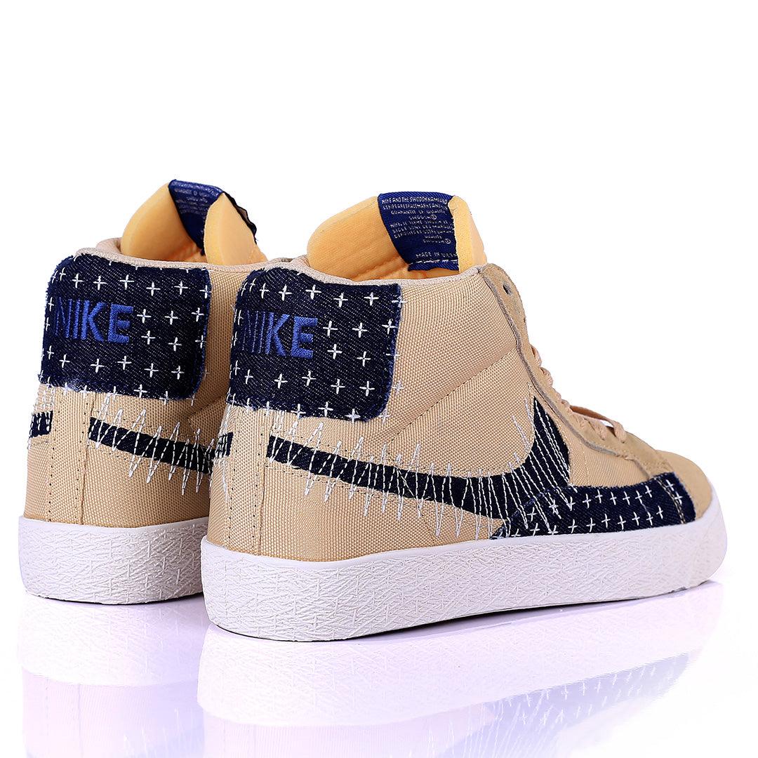 NK Exquisite Brown And Black Designed Sneakers With Solid White Sole - Obeezi.com