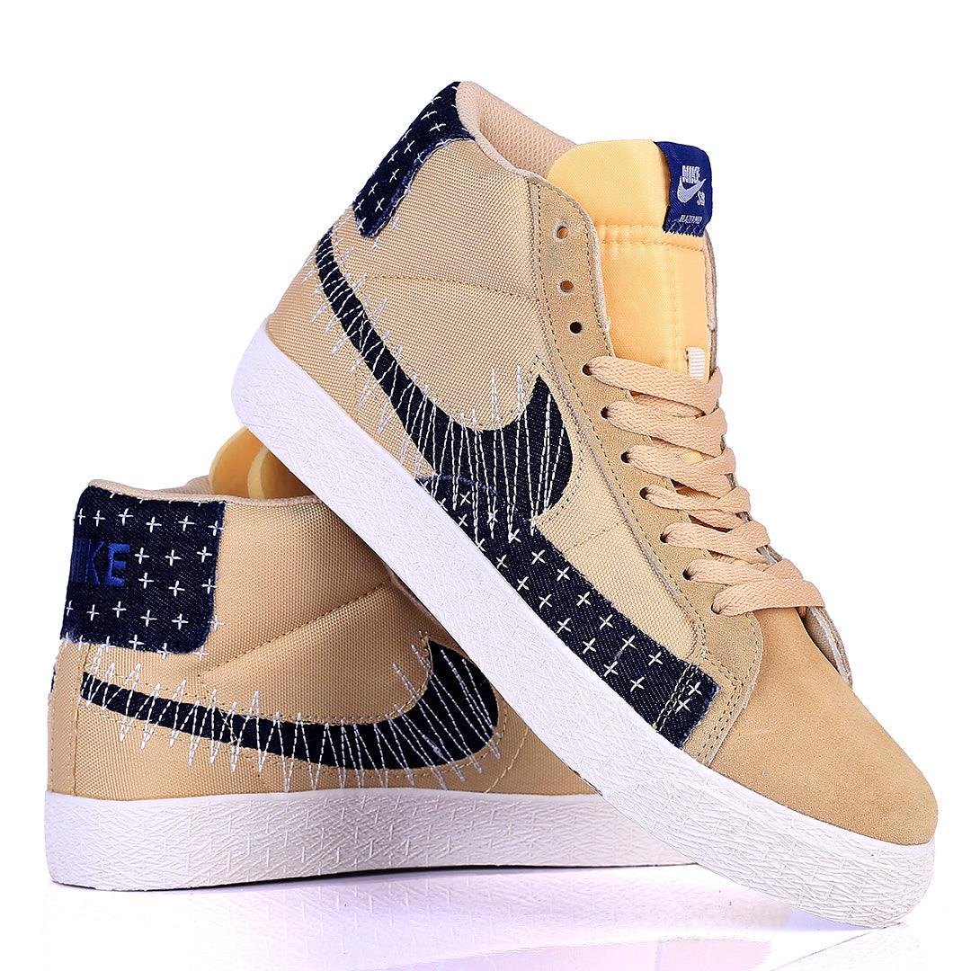 NK Exquisite Brown And Black Designed Sneakers With Solid White Sole - Obeezi.com