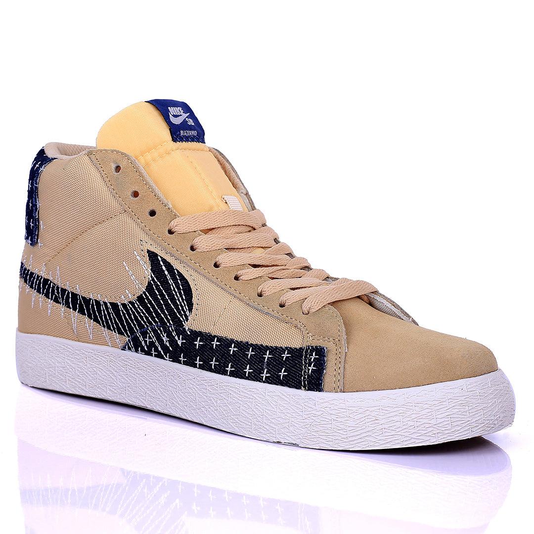 NK Exquisite Brown And Black Designed Sneakers With Solid White Sole - Obeezi.com