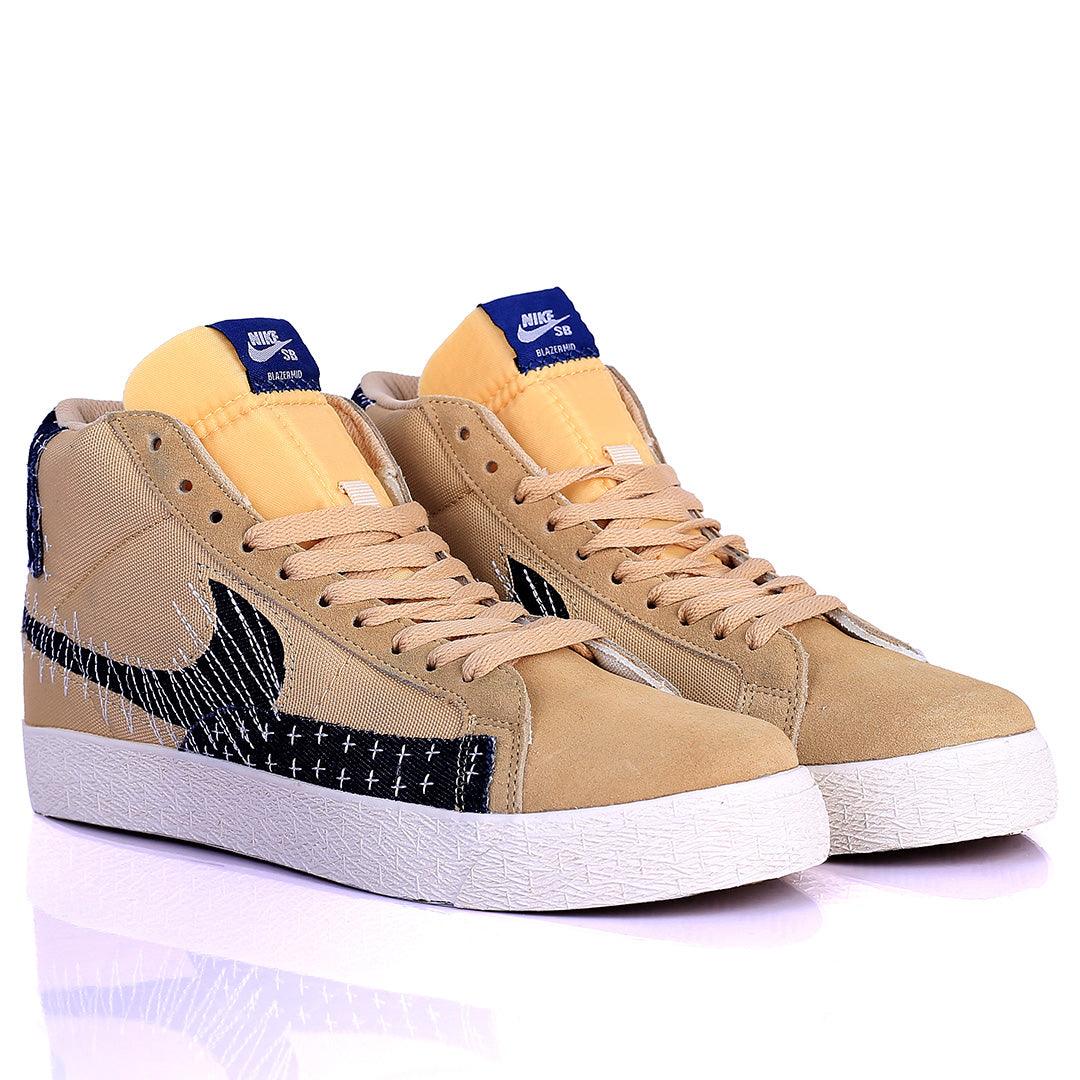 NK Exquisite Brown And Black Designed Sneakers With Solid White Sole - Obeezi.com