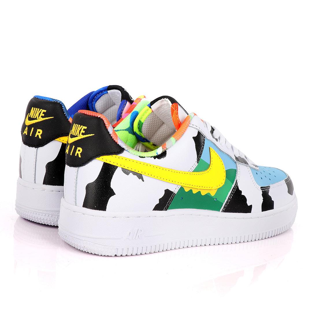 NK Force 1 SQC Low Premium Template Designed White Sneakers - Obeezi