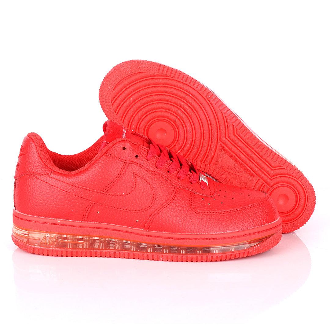 NK Force 1 Translucent Panel Designed Sneakers- Red - Obeezi