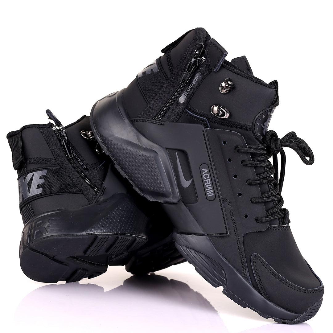 NK Huarache Ultra Acrnm All Black Sneakers - Obeezi.com