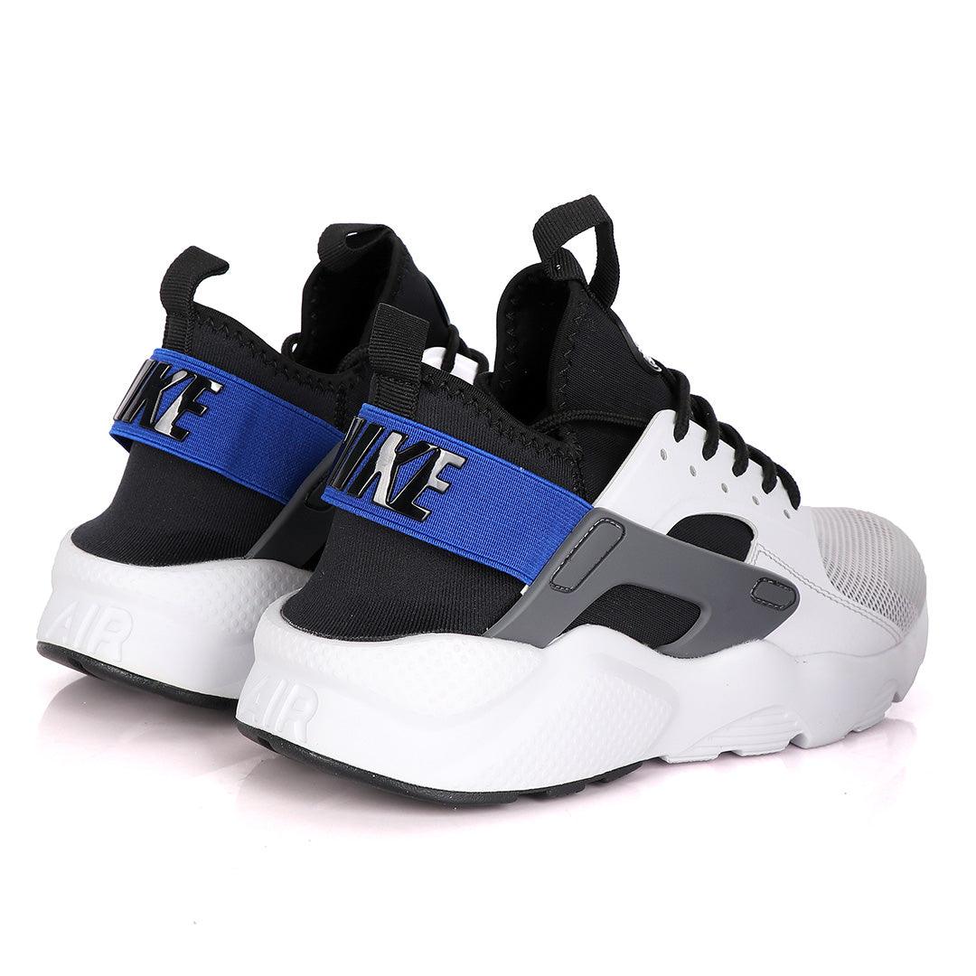 NK Huarache Ultra White Racer Blue Black And Dark Grey Sneakers - Obeezi