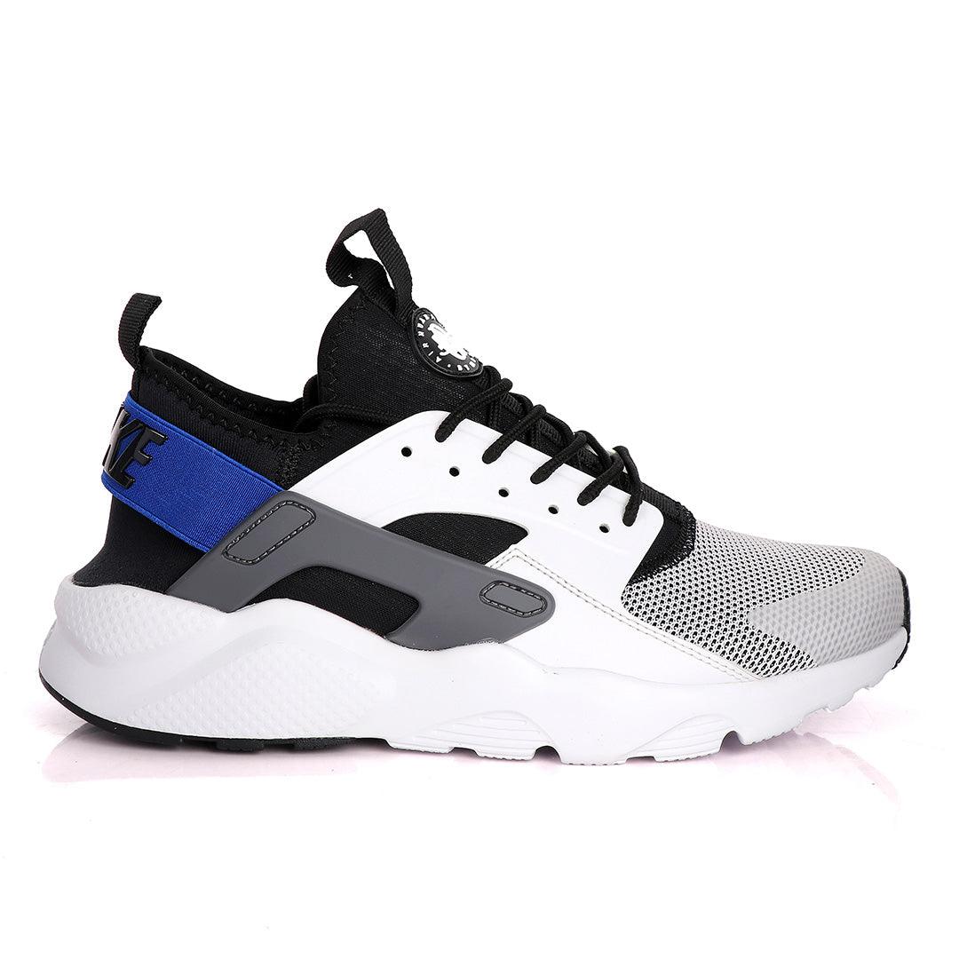 NK Huarache Ultra White Racer Blue Black And Dark Grey Sneakers - Obeezi