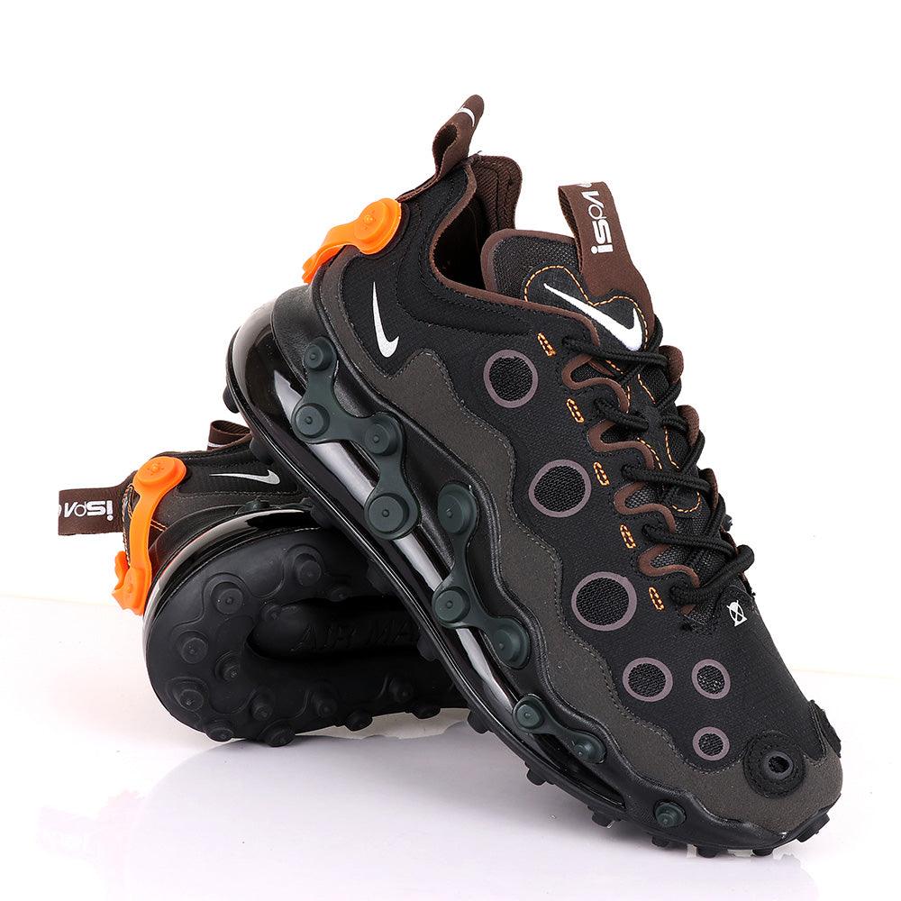 NK Ispa Airmax 720 Adapt Black with Orange Clip Sneakers - Obeezi