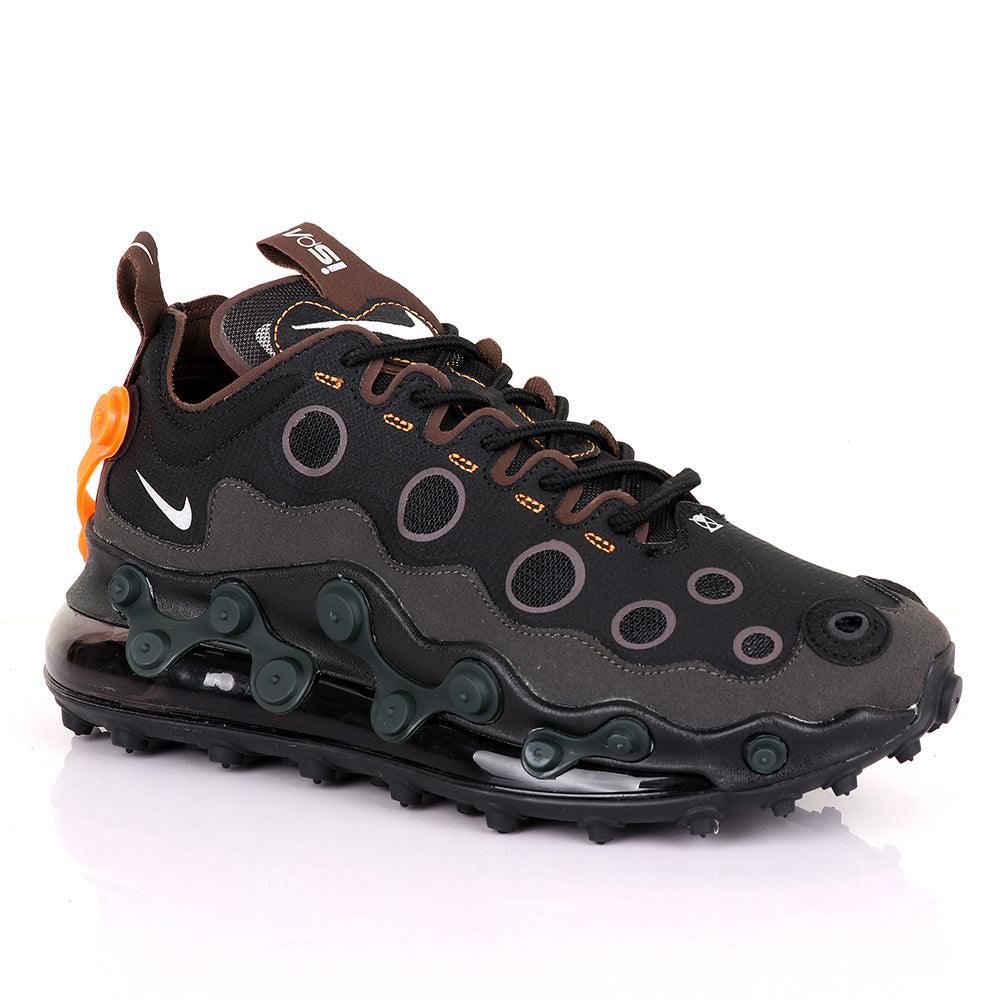 NK Ispa Airmax 720 Adapt Black with Orange Clip Sneakers - Obeezi