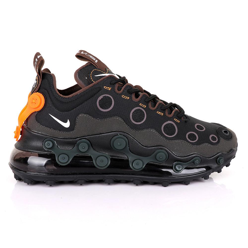 NK Ispa Airmax 720 Adapt Black with Orange Clip Sneakers - Obeezi