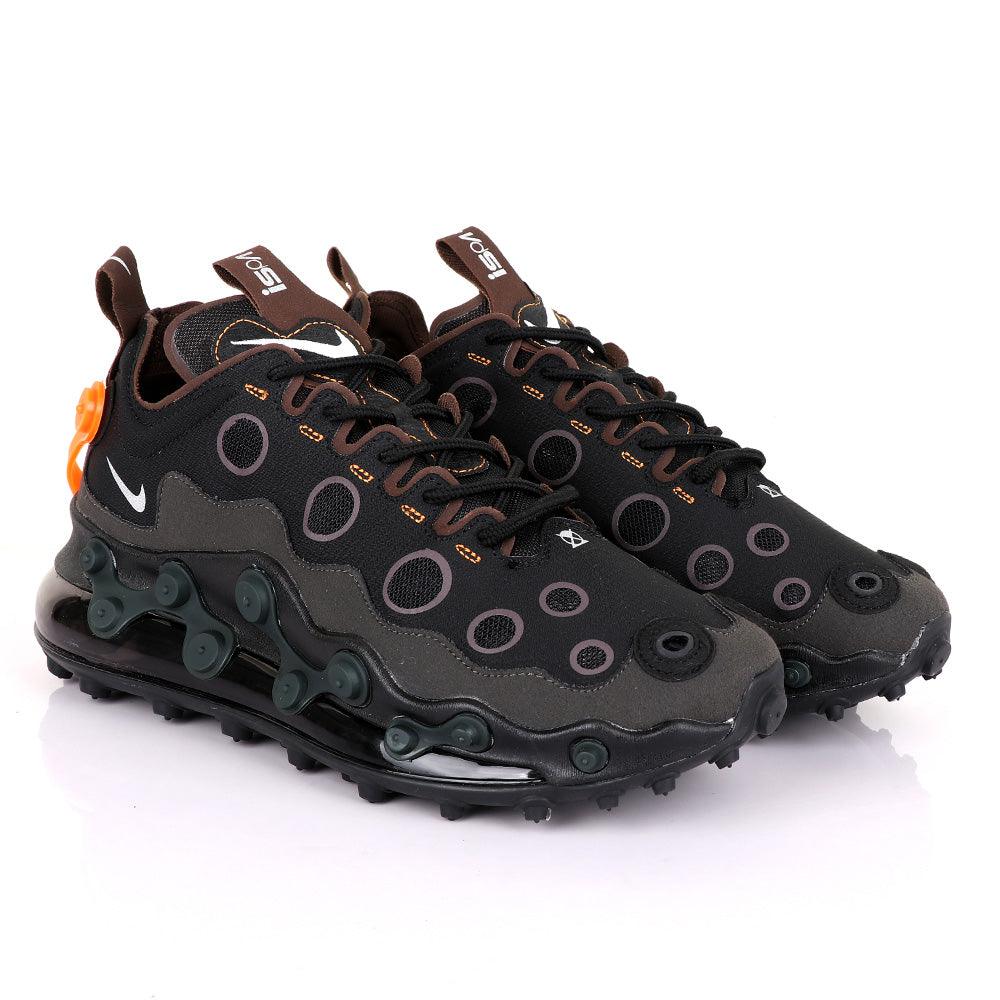 NK Ispa Airmax 720 Adapt Black with Orange Clip Sneakers - Obeezi