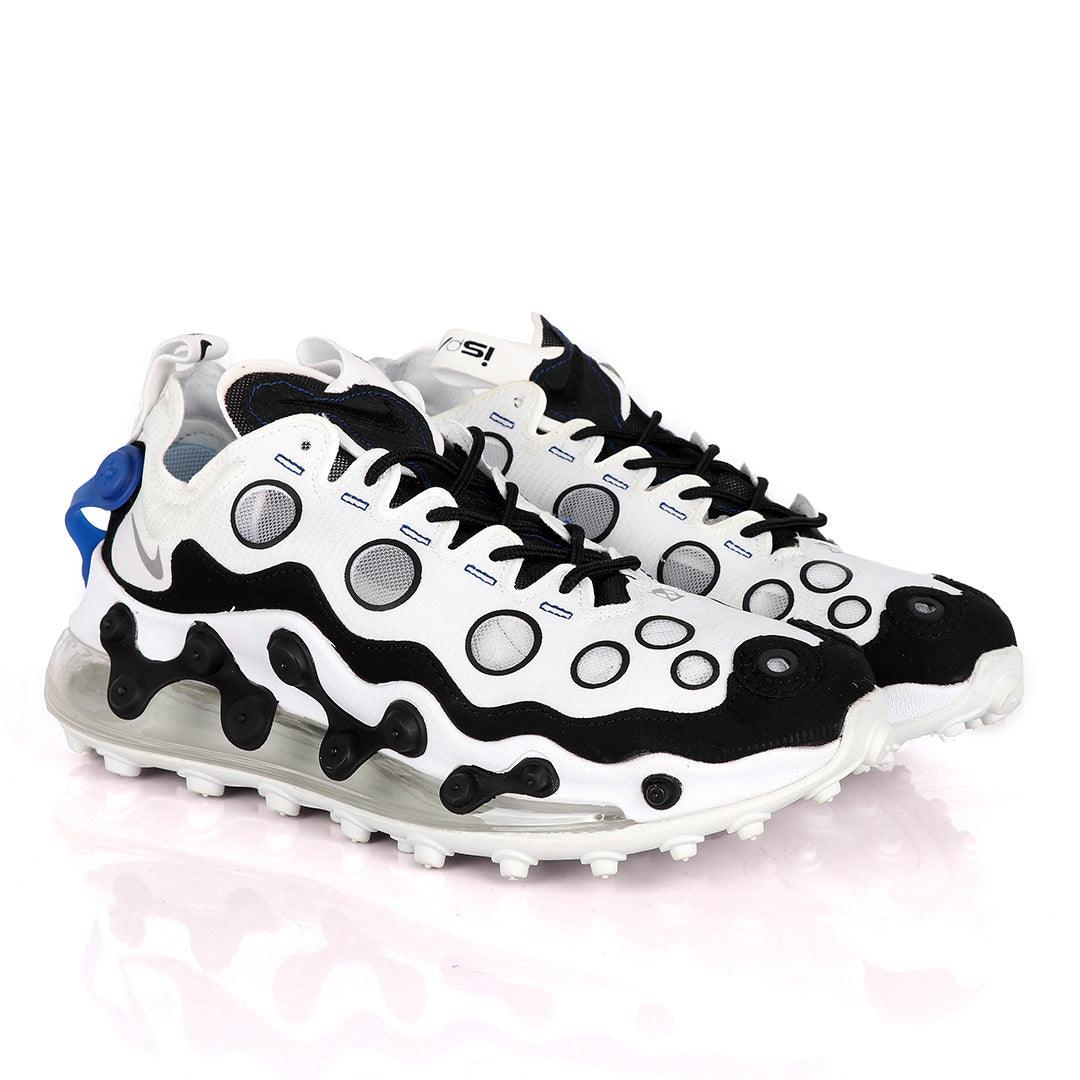 NK ISPA Max 720 White Black Sneakers With Ash Logo Design - Obeezi