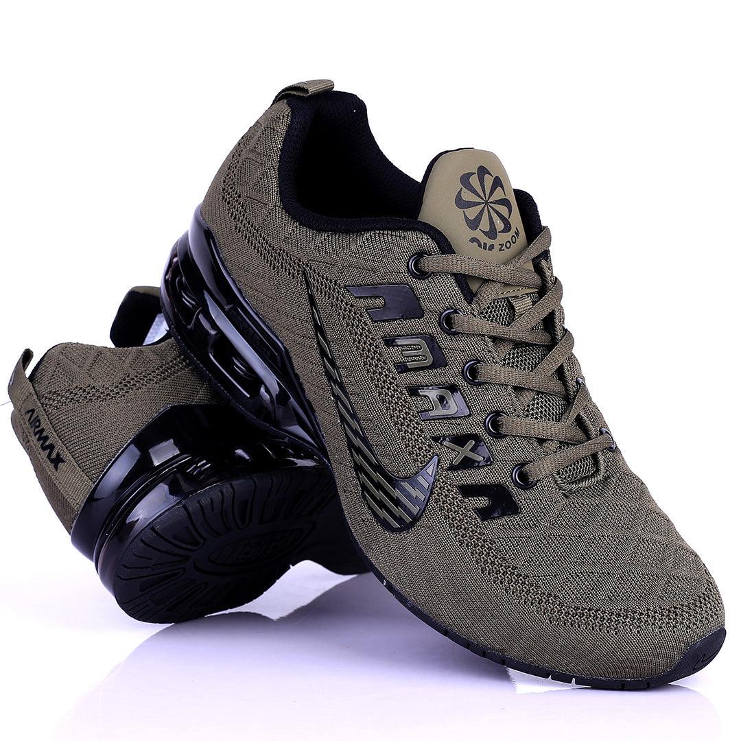 NK Joy Ride Zoom Green Sneaker With Solid Black Sole - Obeezi.com