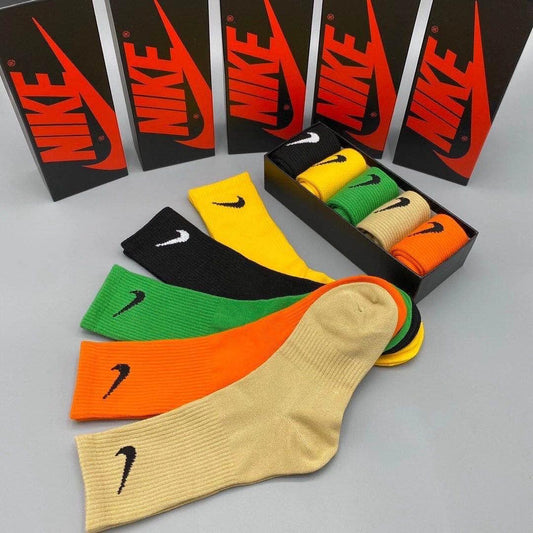 NK Logo Designed 5 In 1 Cotton Socks - Obeezi.com