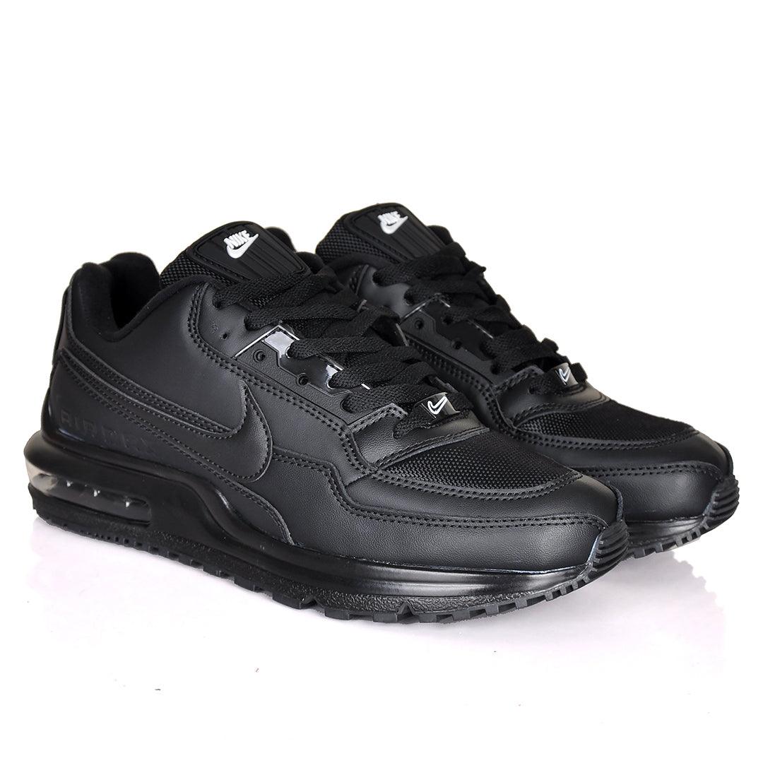 NK Max LTD 3 Side Logo Patterned All Black Sneakers - Obeezi.com