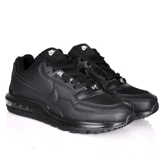 NK Max LTD 3 Side Logo Patterned All Black Sneakers - Obeezi.com