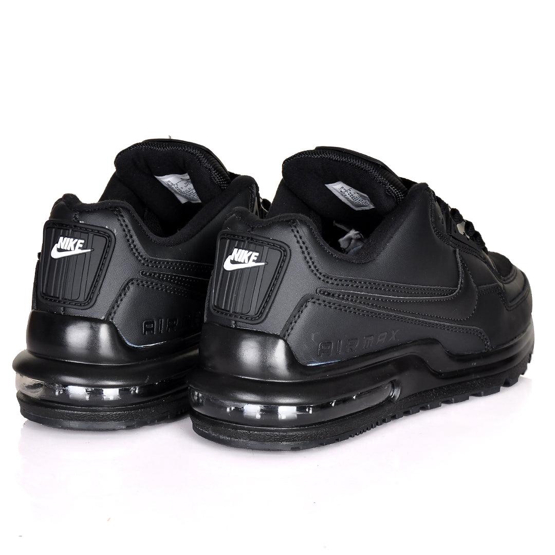 NK Max LTD 3 Side Logo Patterned All Black Sneakers - Obeezi.com