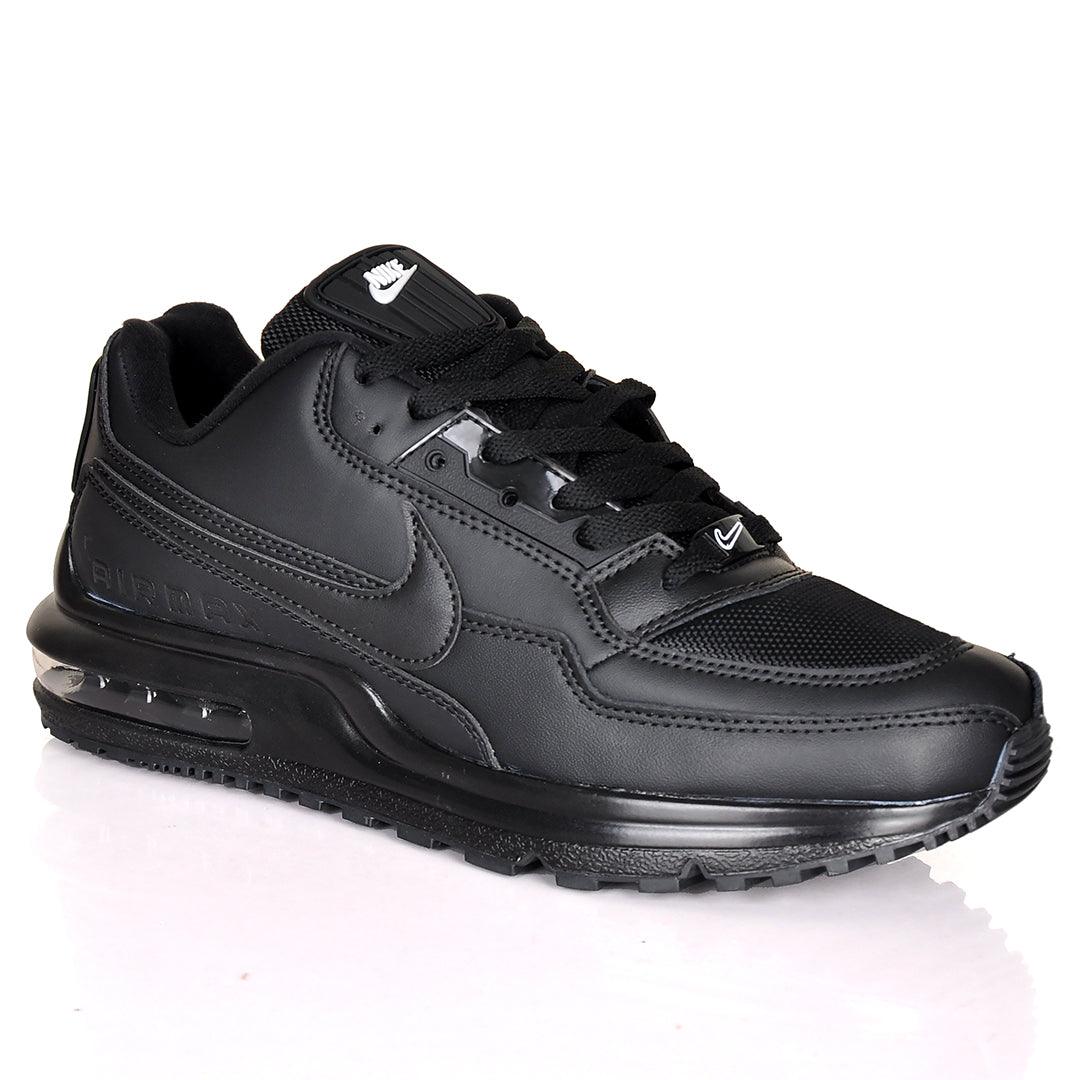 NK Max LTD 3 Side Logo Patterned All Black Sneakers - Obeezi.com