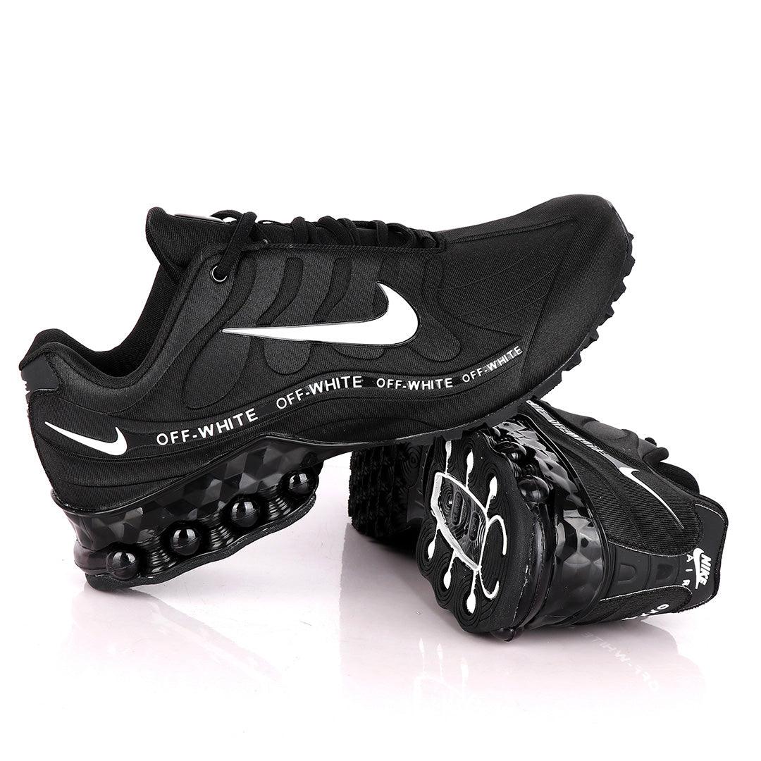 NK Max Off-White Black Sneakers With White Logo Design - Obeezi