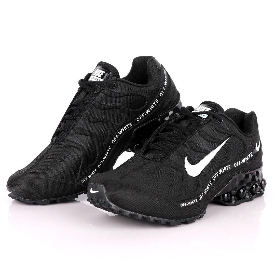 NK Max Off-White Black Sneakers With White Logo Design - Obeezi