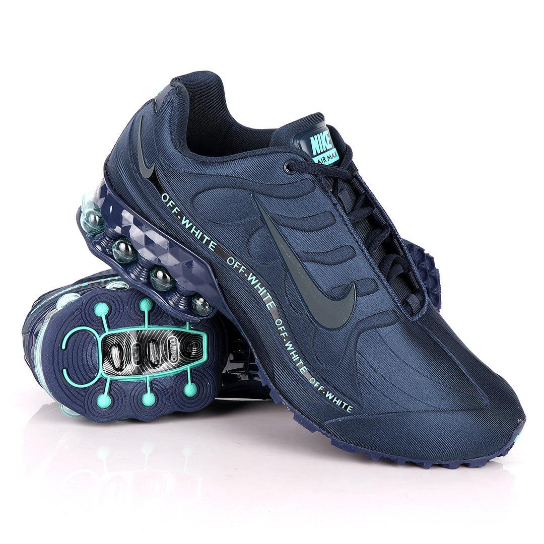 NK Max Off-White NavyBlue Sneakers With Carbon Grey Logo - Obeezi