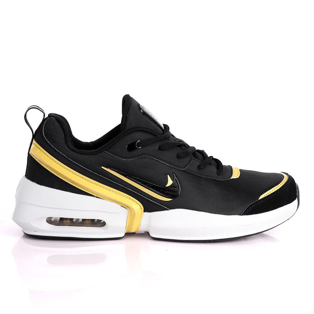 NK Max Tavas Se Black With Classic Gold Design Sneakers - Obeezi